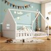 Flieks Massivholzbett, Kinderbett Hausbett Doppelbett 140x200cm mit Lattenrost und Zaun Bild 4