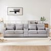 4-Sitzer Sofa B 290 x T 83 x H 88 cm aus Leinenstoff mit USB-Anschluss Bild 4