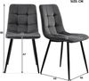 Merax Esstisch 117*68*75cm mit 4er Set Samt Esszimmerstuhl, Essgruppe, (5-tlg, mit Metallbeine und MDF Platte), Grau Bild 4