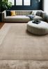Wollteppich mit Viskosebordüre | Handgewebter Designerteppich | Flachflor 2 cm | Unifarben Beige 160x230 cm | TYNE von KADIMA DESIGN Bild 2