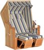 SunnySmart Garten-Strandkorb Rustikal 50 PLUS 2-Sitzer beige/blau mit Kissen Bild 5