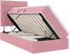 vidaXL Bett mit Stauraum und LED mit Matratze Rosa 90 x 200 cm Samt 3372704 Bild 2