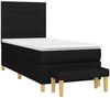 vidaXL Boxspringbett mit Matratze Stoff Schwarz 90x200 cm, Härtegrad: H2 [3137127] Bild 3