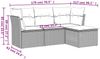 vidaXL 4-tlg. Garten-Sofagarnitur mit Kissen Braun Poly Rattan 3249382 Bild 3