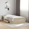 vidaXL Bettgestell mit Schubladen Sonoma-Eiche 75x190 cm Holzwerkstoff 3280351 Bild 1
