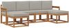 vidaXL Outdoor-Sofagarnitur mit Kissen 6 pcs Natürlich und Hellgrau 3366769 Bild 2