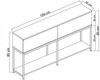 Dmora Kommode Basilia, Wohnzimmerbuffet, Wohnzimmer-Sideboard, Moderne Küchen-Speisekammer, 150x30h80 cm, Schwarz und Gold Bild 3