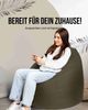 PATCH HOME Sitzsack Tropfenform – XL – Khaki, bequemer Sitzsack aus Luxus-Polyester-Gewebe, bereits befüllt Bild 2