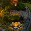 2er Set LED Solarleuchten, Lotusblume, Stecklampe, Crackleglas Bild 2