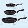 KHG Pfannen-Set 3-teilig 20|24|28 cm aus Aluminium-Guss in Schwarz | Kochgeschirr Bratpfannen induktionsgeeignet spülmaschinengeeignet, Antihaftbeschichtung, Bakelitgriff | Braten, Schmoren, Garen | 20, 24, 28 cm Bild 5