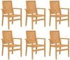 vidaXL Gartenstühle 6 Stk. Stapelbar 56,5x57,5x91 cm Massivholz Teak 3157902 Bild 2
