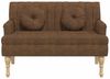 Sitzbank mit Kissen ,Braun, Wildleder-Optik, 113 x 64,5 x 75,5 cm Bild 3