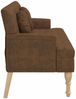 Sitzbank mit Kissen ,Braun, Wildleder-Optik, 113 x 64,5 x 75,5 cm Bild 4