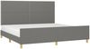 Bettgestell mit Kopfteil Dunkelgrau 200x200 cm Stoff [3125001] Bild 3