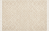 Teppich Baumwolle hellbeige 140 x 200 cm geometrisches Muster Kurzflor ARDAHAN Bild 4