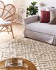 Teppich Baumwolle hellbeige 140 x 200 cm geometrisches Muster Kurzflor ARDAHAN Bild 3