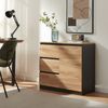 Sideboard Kyr 80x40x75 cm Schwarz/Eicheoptik rustikal [en. casa] Bild 5