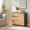 Sideboard Kyr 80x40x75 cm Schwarz/Eicheoptik rustikal [en. casa] Bild 5