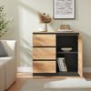 Sideboard Kyr 80x40x75 cm Schwarz/Eicheoptik rustikal [en. casa] Bild 2
