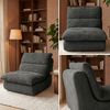 skølm 'Sváfa' Sessel 1 Sitzer, ergonomischer Vollschaum Relaxsessel 77 cm breit, Fernsehsessel 11cm dick gepolstert, Loungesessel vakuumverpackt, Cord dunkelgrau Bild 5