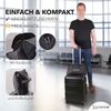 Cozyor Reisekissen und Reisedecke 2 in 1, Reiseset kuschelig weich + Rucksack-Clip, & mit praktischer Befestigung für Koffer, anthrazit dunkelgrau, 1-tlg, Verwandlungskissen, Flugzeugdecke für unterwegs wahlweise mit Nackenkissen & Augenmaske Bild 3