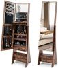 Schmuckschrank mit Spiegel mit Beleuchtung Schmuck Spiegelschrank mit Schubladen Braun Bild 2