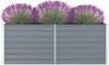 Hochbeet für Garten OSKAR Grau 160x80x45cm Verzinkter Stahl Hochbeet Metall Gartenbeet Kräuterbeet Blumenbeet Beet hoch Frühbeet für Garten Gemüsebeet Bild 3