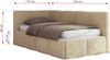 Jugendbett 90x200 ARVO Polsterbett mit Bettkasten, Stauraum & Gasdruckfeder, Modernes Design mit Kopfteil, Multipocket Matratze - Beige Plüsch - ELORI LUX - Links Seite Bild 3