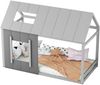 90 x 200 Kinderbett, Kinderbett in Hausform, Einzelhaus-Flachbett mit Dach und Fenster, Dunkelgrau + Hellgrau (ETA:12/8) Bild 5