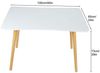 Nosicp Schreibtisch mit geräumiger Arbeitsfläche und Schubladen, Massivholzgestell, Weiß, 100 x 60 x 73 cm Bild 2