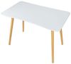 Nosicp Schreibtisch mit geräumiger Arbeitsfläche und Schubladen, Massivholzgestell, Weiß, 100 x 60 x 73 cm Bild 3
