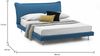 Dmora Arcore Doppelbett, Festbett mit Stoffbezug und Kopfteil, 100 % Made in Italy, geeignet für Matratze 160x190 cm, Blau Bild 3