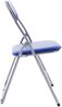 CLP Klappstuhl Felix Klappbarer mit Kunstleder PVC Sitz Gepolstert,blau/silber Bild 4