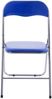 CLP Klappstuhl Felix Klappbarer mit Kunstleder PVC Sitz Gepolstert,blau/silber Bild 2