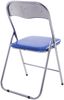 CLP Klappstuhl Felix Klappbarer mit Kunstleder PVC Sitz Gepolstert,blau/silber Bild 5