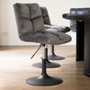HOME DELUXE Barhocker höhenverstellbar 2er Set ACE - Samt Hellgrau Bild 2