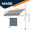 KESSER® Klemmmarkise mit Handkurbel Balkon, Balkonmarkise ohne Bohren, UV-beständig höhenverstellbar wasserabweisend , Sonnenschutz, Terrassenüberdachung , einfache Montage Grau, 400cm Bild 5