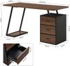 Merax Bürotisch Arbeitstisch Ablage Basteltisch Industrial Schreibtisch 138.5cm mit 3 Schubladen Bild 4