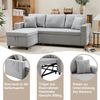 Merax Schlafsofa mit Schlaffunktion, L-förmiges Sofa, moderne Design-Polstermöbel, Sofa-Chaiselongue mit Stauraum, mit Taschenbecherhalter, Wohnzimmer-Schlafsofa, links und rechts austauschbare Chaiselongue, hellgrau Bild 5