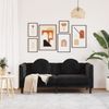 vidaXL Sofa mit Kissen 2-Sitzer Schwarz Samt 372637 Bild 3