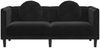 vidaXL Sofa mit Kissen 2-Sitzer Schwarz Samt 372637 Bild 4
