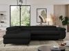 Mks Möbel 'Pedro L-Form' Ecksofa mit Schlaffunktion, verstellbaren Kopfstützen & Bettkasten, Schwarz, Boucle, mit Topper, links Bild 3