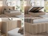 Polsterbett GOLETTA CLASSIC 140 x 200 cm mit gepolstertem Kopfteil, stabilem Bettrahmen, Lattenrost und Bettkasten mit Gasdruckfedern, Doppelbett, zeitloses Design Multipocket Matratze Matratze - Beige Plüsch - ELORI LUX Bild 2