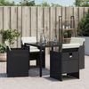 vidaXL Gartenstühle mit Kissen 4 Stk. Schwarz Poly Rattan 4007435 Bild 4
