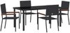 vidaXL Garten Essgruppe mit Kissen 5 pcs Schwarz Poly-Rattan 3379705 Bild 2