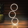 ZMH Led Tischlampe Dimmbar Nachttischlampe Touch Modern Design Tischleuchte Metall Deko Ring Schreibtischlampe Weiß Kreis Aluminium Leselampe für Wohnzimmer Schlafzimmer Arbeitszimmer Büro Bild 4