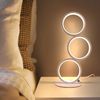 ZMH Led Tischlampe Dimmbar Nachttischlampe Touch Modern Design Tischleuchte Metall Deko Ring Schreibtischlampe Weiß Kreis Aluminium Leselampe für Wohnzimmer Schlafzimmer Arbeitszimmer Büro Bild 2