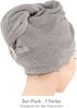HAMMETEX Turban-Handtuch 2er Set Haarturban Damen, 100% Baumwolle, Flauschig & Schnelltrocknend, Frottier (Set, 2-St), Uni-Farben, weich Bild 3