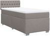 vidaXL Boxspringbett mit Matratze Taupe 100x200 cm Stoff 3288110 Bild 3
