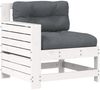 vidaXL Gartensofa mit Armlehne und Kissen Weiß Massivholz Kiefer 844915 Bild 2